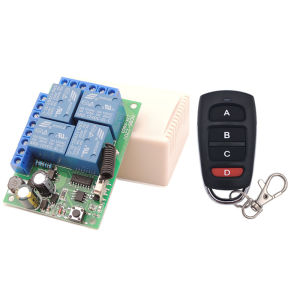 WenQia RF 433MHz Wireless Remote Control Switch AC 110V 220V 230V 240V 10A 4Channel Relay Receiver Module for Garage/Light/Motor/DIY