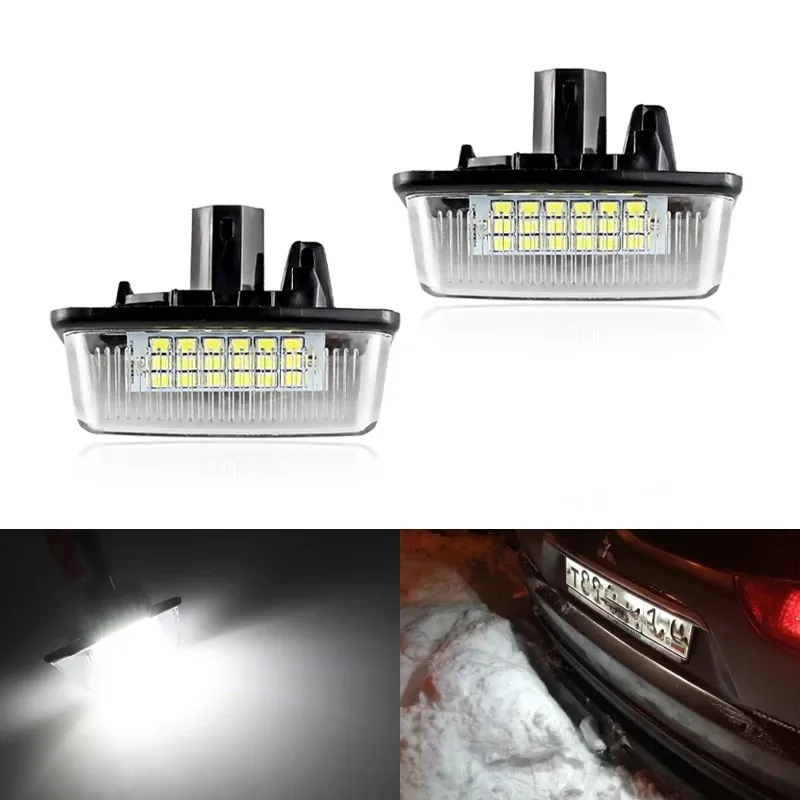 2Pcs White License Plate Lights Number Plate Lamp LED Bulb