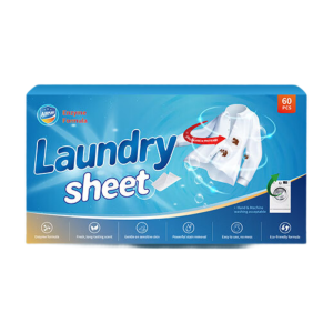 Natural Concentrated Laundry Detergent Sheets (60 Sheets) - Strong Stain Removal Residue-Free Hypoallergenic for Baby Clothing & Sensitive Skin Eco-Friendly Travel Essentials