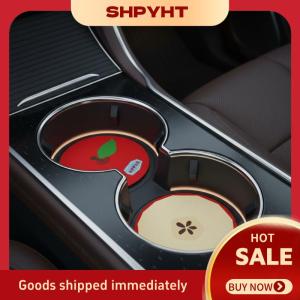 SHPYHT✨ 2pcs Set Car PU Fruit Style Coaster Non Slip Water Cup Holder Mat for Vehicle Interior Decoration