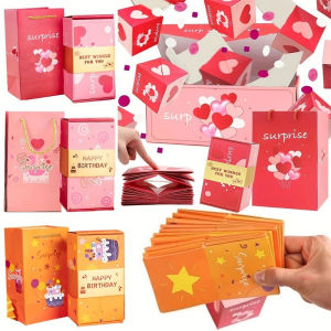 Birthday Gift Red Packet Box Folding Bounce Gift Box Surprise Jumping Box Red Envelope Creative Carton Gift Box