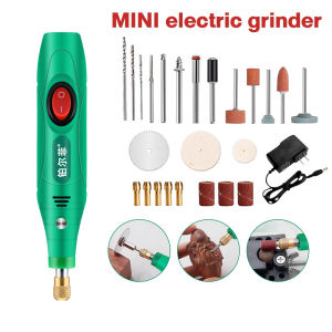 Carving Drill Set 27pcs Mini Drill Power Tools 12V Electric Drill Grinder Variable Speed Rotary Engraving Pen for Jade Carving Metal Polishing and Milling Polishing with HSS Saw Blade/Felt Wheel/Twisy Drill Bit/Grinding Stone