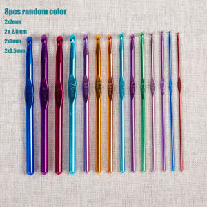 8Pcs/Set 2-5.5mm Different Size Colored Aluminum Crochet Hooks Needles Set Tools Crochet Needle