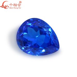 Lab Grown Cobalt Spinel Pear Shape Blue Color with Visible Inclusions Loose Gemstone DIY Accessories for Jewelry Making