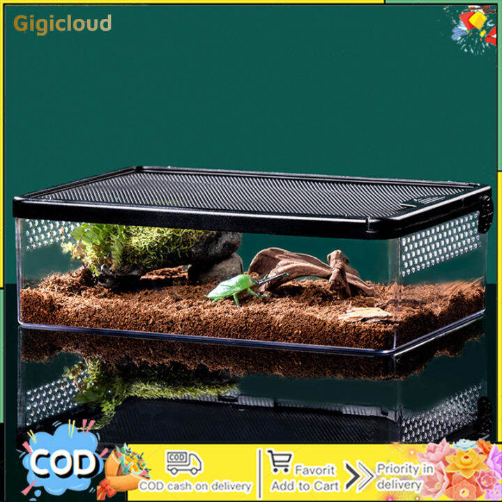 Turtle Tank With Breathable Holes Fish Tank Multifunctional Areas Full ...