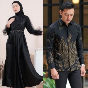 DRESS COUPLE GAMIS MUSLIM GAMIS BROKAT AMARA GAMIS FASHION MEWAH BUSANA GAUN PESTA