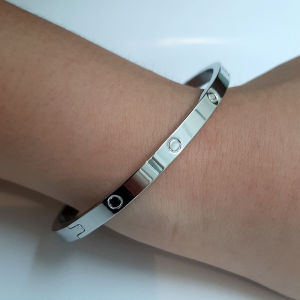 Gelang Titanium Wanita Slim Tanpa Mata Anti karat Fashionable Elegan Perhiasan Fashion Import Premium bgt221