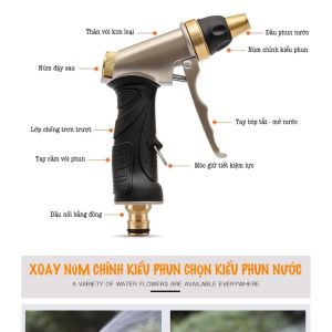 Vòi Xịt Tưới Cây Rửa Xe Tăng Áp 1 Tia INOX Tặng kèm khớp Nối Nhanh Giá 35k