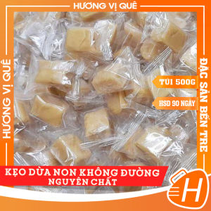 Kẹo Dừa Non Không Đường Nguyên Chất - Túi 500g - Đặc Sản Bến Tre