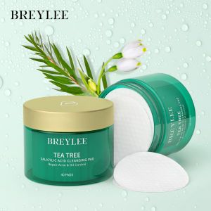 BREYLEE Tea Tree Salicylic Acid Cotton Tablets Acne Pimple Treatment Serum Shrink Pores Blackheads Remover Skincare 40pcs
