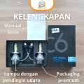 LAMPU UTAMA Mobil LED Headlight C6 SILVER 12V 36W PACKAGING HITAM H3 H4 H7 H11 HB3 HB4 / LAMPU HEADLAMP MOBIL LED C6 12V 36W. 