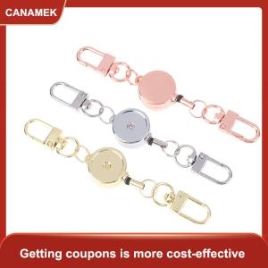 【CANAMEK】 21Mm Chống Trộm Kim Loại Dễ Dàng Để Kéo Khóa Dây Có Thể Thu Vào Móc Chìa Khóa Đàn Hồi Keychain Thể Thao Có Thể Thu Vào Vòng Chìa Khóa Y Tá Các Bộ Phận