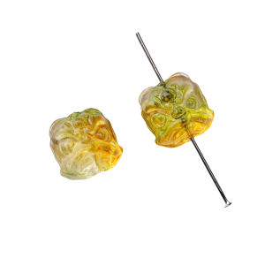 10 cái 12 × 13 Mét thủy tinh nhiều màu Trung Quốc hình sư tử rõ ràng hạt cho DIY Vòng Cổ Vòng Tay Bông tai trang sức làm