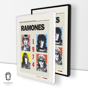 NandyaCreates - Poster Frame Block Band Legendaris Minimalis Aesthetic / Bingkai Pajangan
