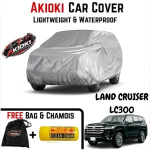 Akioki Nylon Car Cover Waterproof for LAND CRUISER LC300 with Storage Bag and Chamois