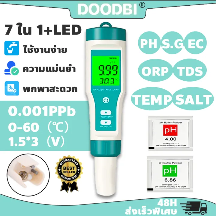 เครื่องวัดคุณภาพน้ำ 7 in 1 กันน้ำ IP67 สำหรับงานวิเคราะห์น้ำ