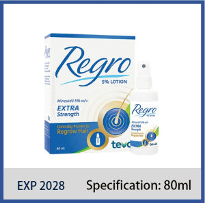 REGRO (topical minoxidil) 5% Hair Lotion 80ml 40 days supply - Clinically proven to regrow hair/ extra strength/ Stimulate hair growth EXP 2028