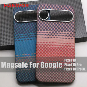 HANWOR Carbon Fiber Protective Case for Google Pixel 10 / 10 Pro / 10 Pro XL Kevlar Cases Ultra-thin Aramid Fiber Magnetic Cover2026