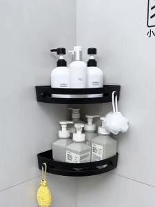 SXH Bathroom corner shelf no-drill installation milky white storage rack for washroom and bathroom