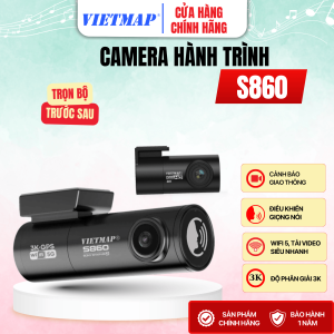 Camera Vietmap S860 - Cảnh báo tốc độ giới hạn bằng giọng nói - Ghi hình 3K ra lệnh giọng nói