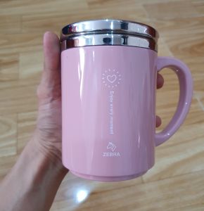 Ca nước 2 lớp cách nhiệt có nắp 350ml - Zebra 112051