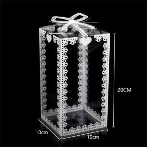 LVYIMAO Transparent Gift Box PVC Plastic Clear Packaging Box for Wedding Baby Shower Party Favor Present Chocolate Candy Cake Box