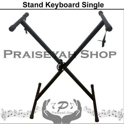 Stand Keyboard Double Kaki Besi Kokoh Kuat