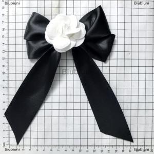 [COD] Biubiuni Đen Camellia Bow Trâm cao cấp Corsage pin tang Corsage quần áo phụ kiện