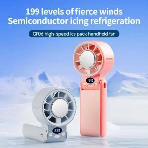 ✅100% Original AMZ Rechargeable GF06 Turbo Fan with Digital LED Display and 199 Wind Speed Adjustment Handheld Fan