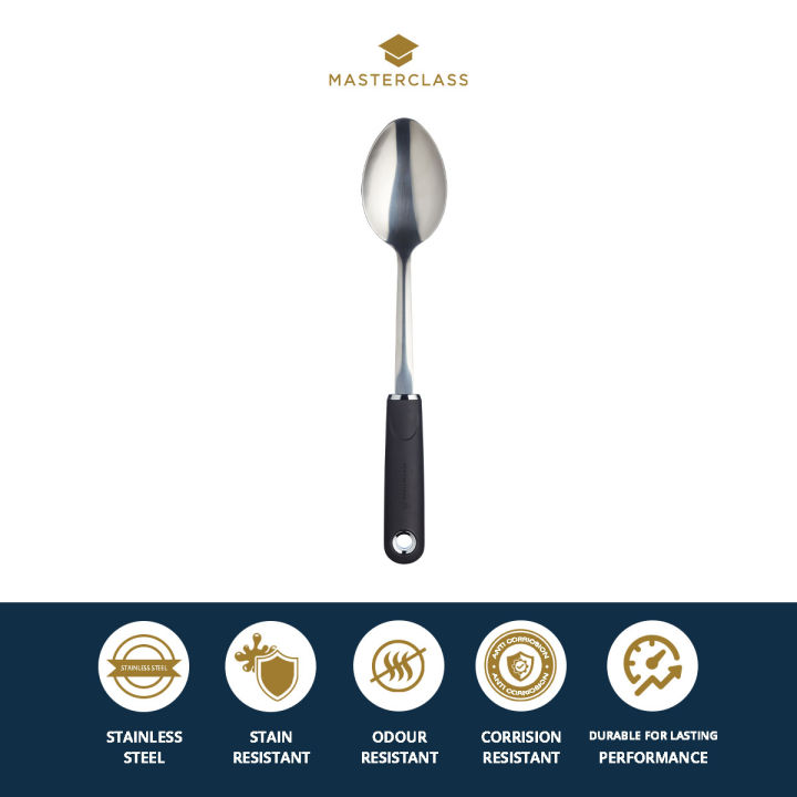 MasterClass Cake Server With Cutter Edge - Stainless Steel Cake Slice Knife, 26cm, Soft Grip Handle