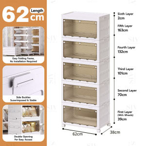 【Installation-free】SIV Foldable Storage Cabinet Folding Plastic Cabinet For Clothes Living Room