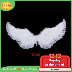BAREN Swallow Shape Trắng thiên thần lông cánh với dây đai đàn hồi cho trẻ em bên Cosplay Halloween trang trí sinh nhật
