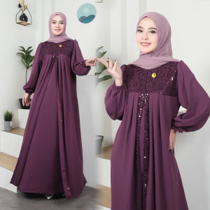 SET HIJAB - Zelindra Spangle Dress Abaya Turkey 2025 Model Baru 2025 Baju Kondangan by Mabella Fashion