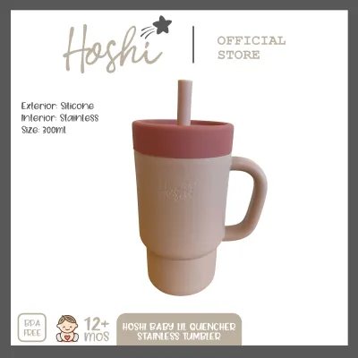 Hoshi Baby Mini Quencher Silicone Tumbler with 2 Straws for Toddler 100% Food Grade Silicone 6M+