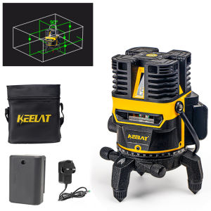 KEELAT 5 Lines 6 Point Adjustable Laser Level 360° Rotary Cross Self Leveling Measuring Tool Set Line Measurement