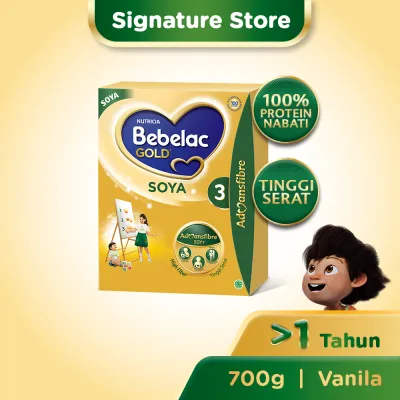 Bebelac Gold Soya 3 Vanila Formula Soya Bubuk 700gr - Untuk Usia >1 Tahun