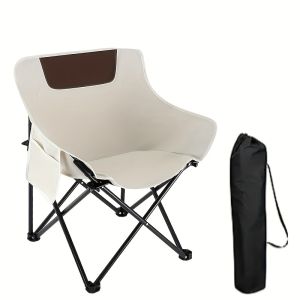 Outdoor Folding Chair Portable Camping Chair Backrest Fishing Beach Chair Multi-functional Picnic Chair With Storage Camping Equipment
