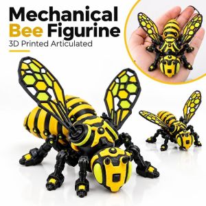 MODERNLUX 1Pcs Khớp nối di động Con ong cơ khí được in 3D. Cánh có thể tháo rời 85cm 13cm Tượng ong cơ khí Có thể tùy chỉnh. Đồ trang trí hình côn trùng theo phong cách Steampunk. dùng để trang trí nội thất ô tô