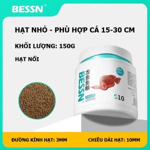 Cám Cá Rồng BESSN – Thức Ăn Cá Rồng 50% Đạm Bổ Sung Men Vi Sinh & Tôm Đỏ Kích Màu Tự Nhiên