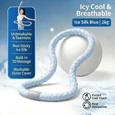 JOMO 2kg Ice Silk Weighted Hula Hoop Massage Fitness Workout Slimming Waist Trainer