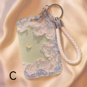 JS SHOP ID Card Holder Cute Flower Rose Student School ID Work Card Bus Card Bank Card Acrylic sticker