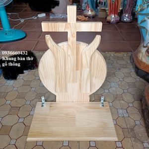 Khung kệ bàn thờ gia đình công giáo 50*25(cm) - gỗ thông trang trí bàn thờ tượng cao 40cm hoặc 50cm