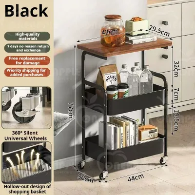 【2in1 Table】ONEAPPLE Troli Dapur Sofa Bedroom Storage Rack Meja Kecil Tepi Katil Office Cart Trolley Side Table 可移动小桌