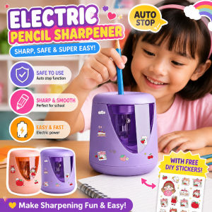 Electric Pencil Sharpener Student Stationery Supplies Automatic Cartoon Pencil Sharpener Desktop Quick Sharpening