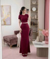 Set áo croptop tay ngắn kèm Chân váy đuôi cá KVYBODY S4 chất thun borip lụa dày mịn co giãn. 