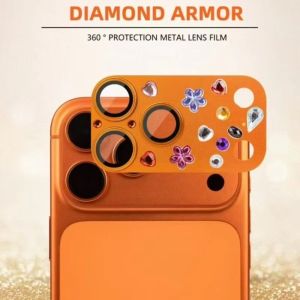 DOOUR Full Cover Camera Lens Cover Glitter Rhinestone Decor Camera Lens Film HD Camera Protector for iPhone 17Pro/17 Pro Max Phone Accessories