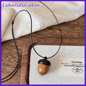 Colorfulswallow Sáng tạo có thể mở ra acorn Mặt dây chuyền dài dây chuyền choker cho phụ nữ người đàn ông thích hợp áo len chuỗi trang sức quà tặng