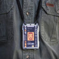 New RFID Blocking Metal Aluminum Wallet for Men with Nylon lanyard Minimalist Credit Card Holder Id Badge Walet Sci-fi Mechanics style. 