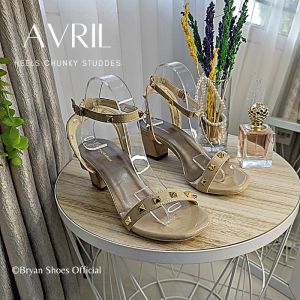 Bryan Avril Heels Sandal Hak Tahu Tali Gladiator Pesta 5cm RockStude Bigsize Oversize Jumbo 36-40 41 42 43