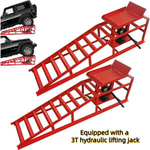 2Pcs Heavy Duty Hydraulic Car Ramps Lift Auto Truck Service Ramps For Car Repair